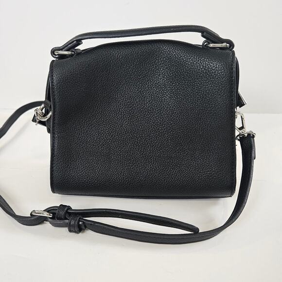 Peta & Jain Small Po Leather Black Handbag Y2K - Picture 2 of 7